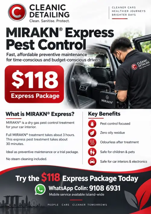 MIRAKN Express Pest Control Singapore $118 preventive car treatment